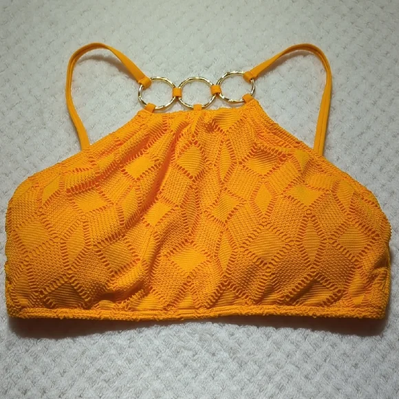 Vince Camuto Crochet High Neck Ring Bikini Top - Picture 2 of 6